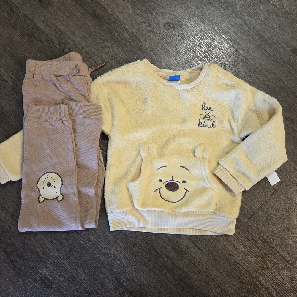 NWT Disney • Pooh Bear "Bee Kind" Fuzzy Matching Set